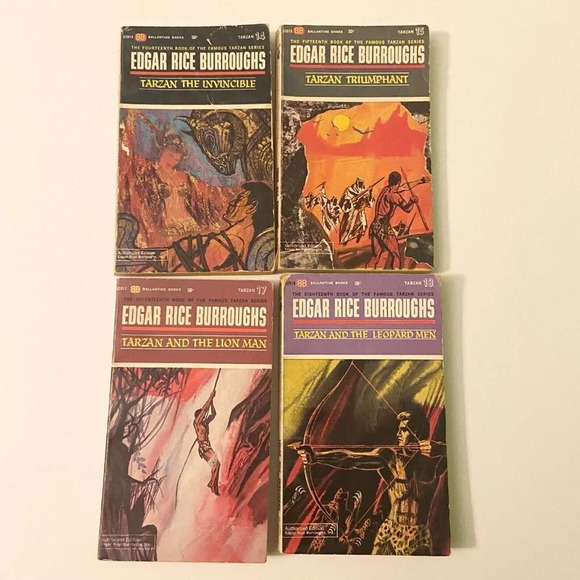 Vtg 60s Mix Lot of 20 Famous Tarzan Series Edgar Rice Burroughs Ballantine Books - Picture 13 of 16